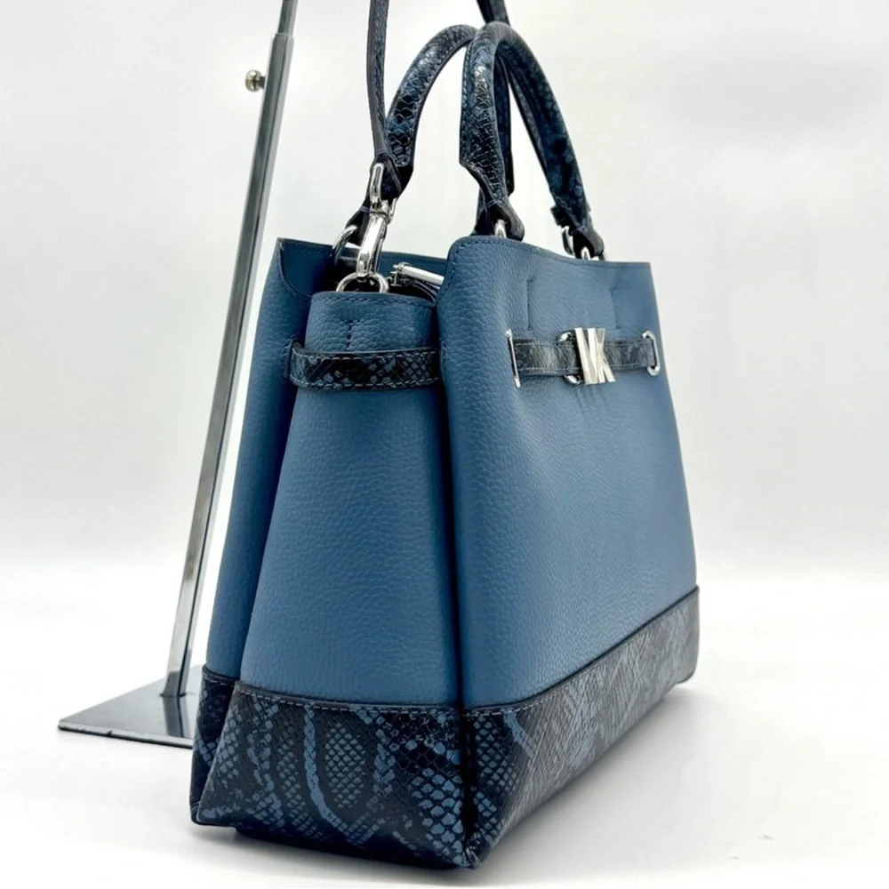 Michael Kors Large Reed Satchel Crossbody Bag & Matching Snap Wallet Denim